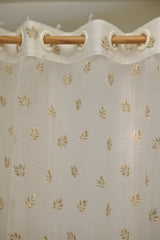 Curtains-Embroidered organza sheer curtains