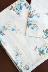 King Size Soft Cotton Botanical Floral Bedsheet Set satin glory