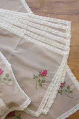 Combo Rose Table Linen Set (Runner, Placemats & Tissue Box Cover)