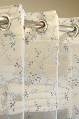 Curtains-Embroidered organza sheer curtains