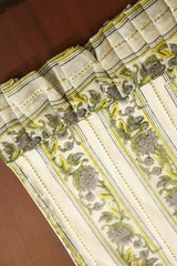 Onam Handblock Table Runner with Ruffled Edges - 4 seater