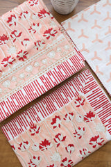 Bedsheets - King percale cotton handblock soft lily bedsheets