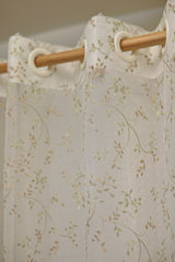 Curtains-Embroidered organza sheer curtains