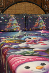 Christmas 7D Panel Print King Size Bedsheet Set - Xmas edition