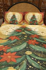 Christmas 7D Panel Print King Size Bedsheet Set - Xmas edition