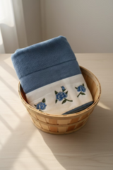 Premium Floral Embroidery Plush Bath Towel – opal (54" x 27")