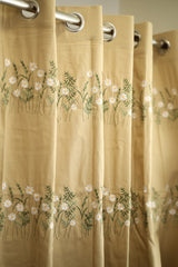 Curtains - Floral embroidery opaque curtains Golden Meadow Curtains