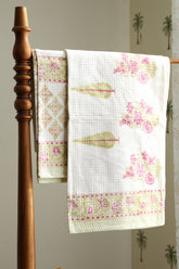 Towels - Waffle Handblock print Towel Set