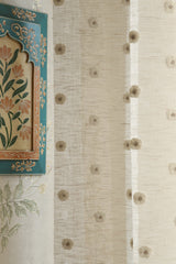 Daisy Sheer Premium embroidery Sheer Curtain : Cream/ off