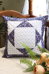 Indigo Floral Patchwork Cushion Cover