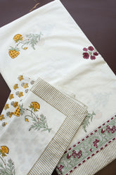 Bedsheets - King percale cotton handblock soft lily bedsheets