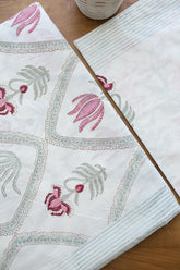 Bedsheets - Premium Super King white lily percale cotton bedsheets