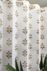 Curtains:Handblock printed curtains(sheer and opaque)