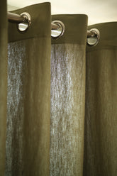 Curtain - Opaque solid plain cotton curtain : Green