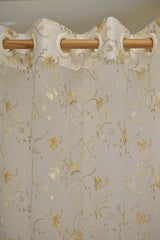 Curtains-Embroidered organza sheer curtains
