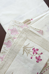 Bedsheets - King percale cotton handblock soft lily bedsheets