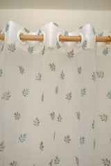 Curtains-Embroidered organza sheer curtains