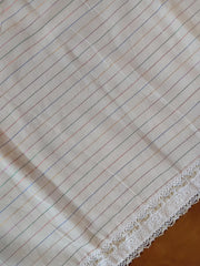 Onam Striped Table Runner with Side Lace - 8 seater