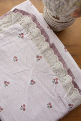 Bedsheets - Premium King soft cotton lace bedsheets majestic