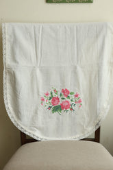 Floral Cross Stitch Embroidered Sofa Back / chair back Cover Set 3+1+1
