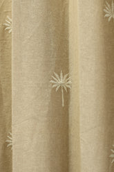 Curtains - jute beige opaque embroidery curtains