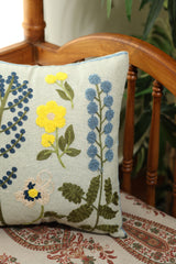 Floral Embroidery Cushion Cover (16x16 inches)