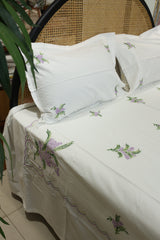 Premium Hand Embroidery Cotton King Size Bedsheet Set with 2 Pillow Covers HEK