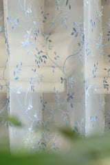 Curtains-Embroidered organza sheer curtains