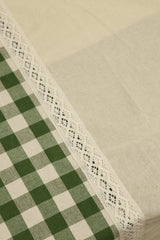 Table cloths - 8 Seater cross stitch embroidery green check