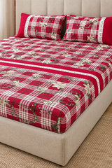 Bedsheets - King premium machine embroidery bedsheets lace bedsheets Xmas edition