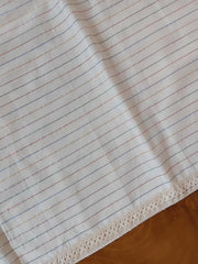 Onam Striped Table Runner with Side Lace - 8 seater