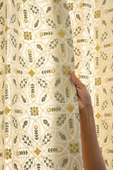 Curtains : Premium embroidery opaque curtains prebooking (description )Olive Trellis