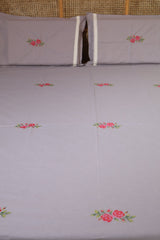 Bedsheets - King cross stitch embroidered bedsheets