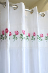 Curtains - Premium Cross Stitch Embroidery Opaque Curtain Charlotte Rose curtains