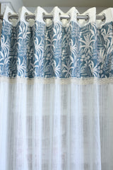Curtains:Floral printed sheer curtains