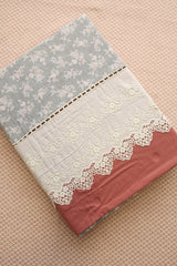 Bedsheets - Premium King soft cotton lace bedsheets majestic