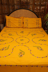 Bedsheets:Queen premium hand embroidered bedsheets HEQ