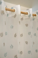 Curtains-Embroidered organza sheer curtains