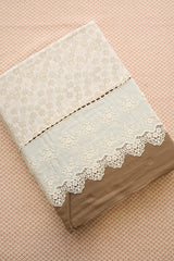 Bedsheets - Premium King soft cotton lace bedsheets majestic