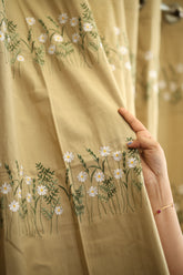 Curtains - Floral embroidery opaque curtains Golden Meadow Curtains
