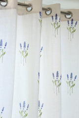 Curtains - Opaque floral curtains Offwhite
