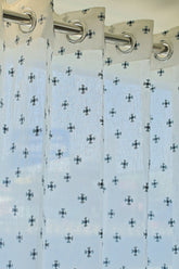Curtains - Chandubi Premium Embroidery sheer curtains blue shade