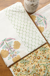 Bedsheets - King Percale cotton handblock print bedsheets