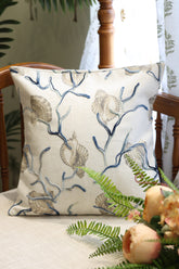 Coastal Shell Embroidered Cushion Cover