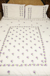Bedsheets:Queen premium hand embroidered bedsheets HEQ