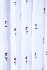 Curtains - Embroidery Semi transparent curtains LINEN Bud (pink base)