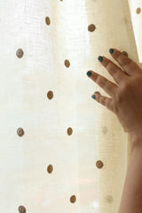 Mocha Dot Premium Embroidery Sheer Curtains (Prebooking )