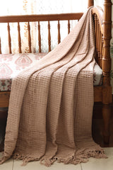 Textured Woven Cotton Sofa Throw