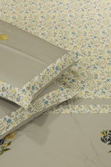 King Size Premium Machine Embroidery Bedsheet Set with 2 Pillow Covers (108x108")