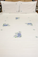 Bedsheets - Queen premium cross stitch embroidery bedsheets